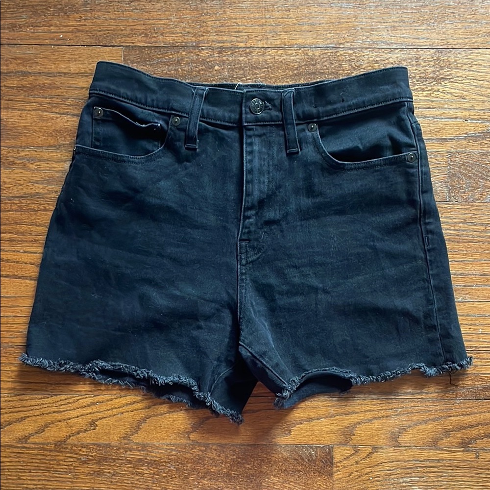 Madewell Black High Rise Denim Shorts
